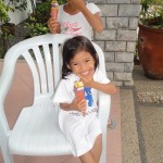 Arnie and Irish eating ice cream