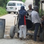 Hanging around in front of the squarter Sari-sari
