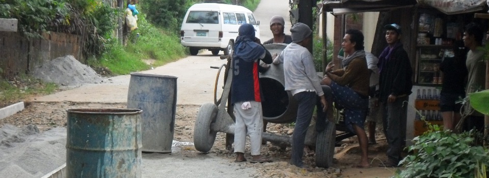 Hanging around in front of the squarter Sari-sari