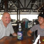 Randy and Anne by the pool