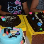 Three birthday cakes, I guess that's about right.