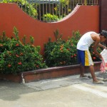 Sorry boys no cement mixing on my pebles