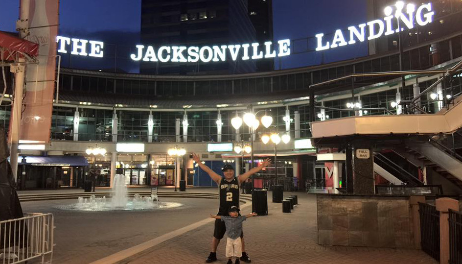 Checking out his new town