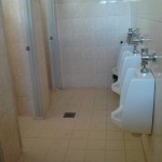 In the men's restroom